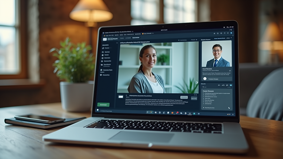 Close-up view of a laptop screen showing an online hotel staff training module
