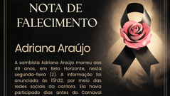 Sambista Adriana Araújo morre aos 49 anos em Belo Horizonte após aneurisma cerebral