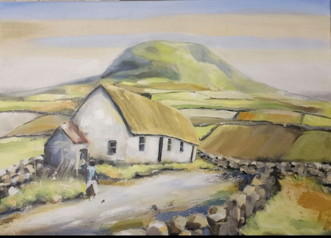 Cottage at Slemish A4 print 