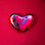 Thumbnail: Bright Red and Deep Purple Dichroic Glass Pocket Heart
