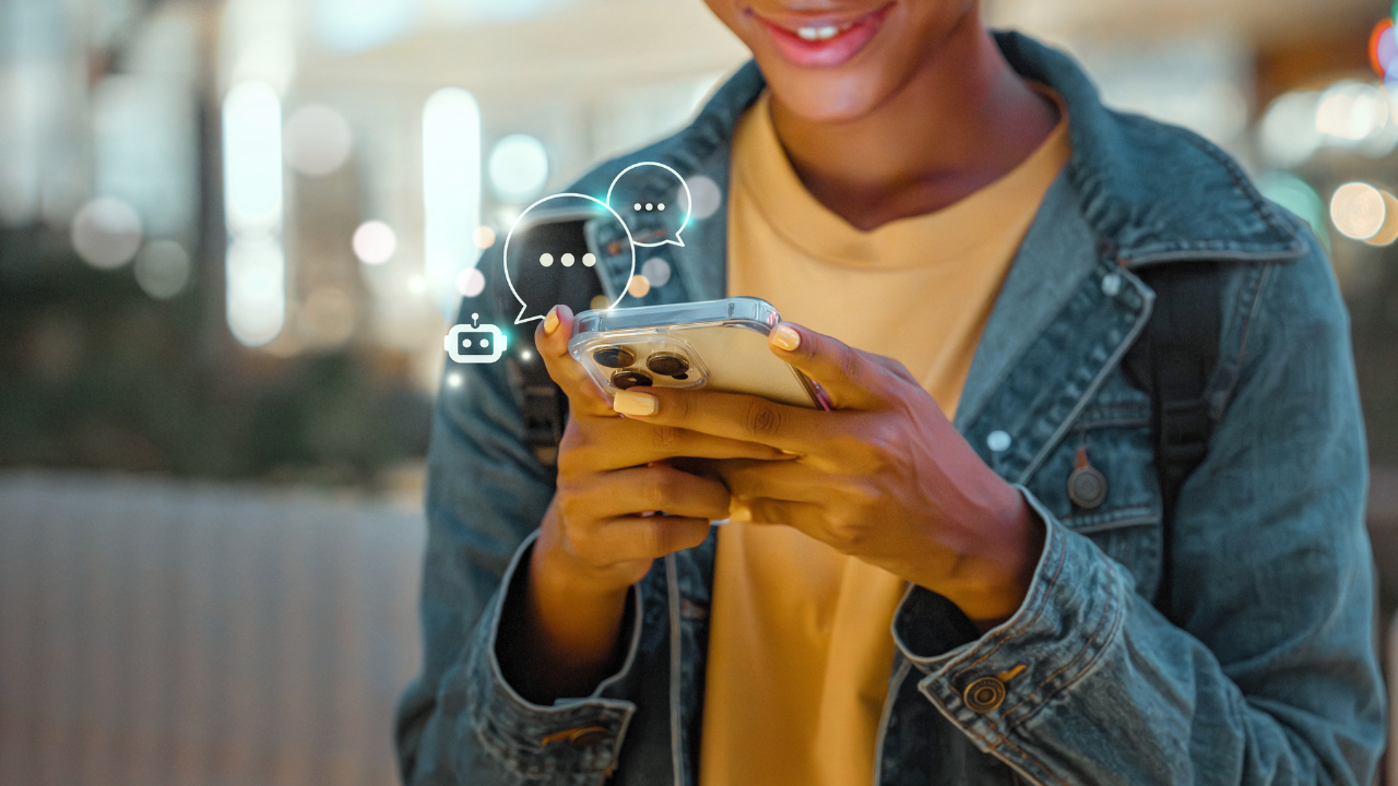 GenAI chatbot on mobile, customer engagement integrated into real workflows.