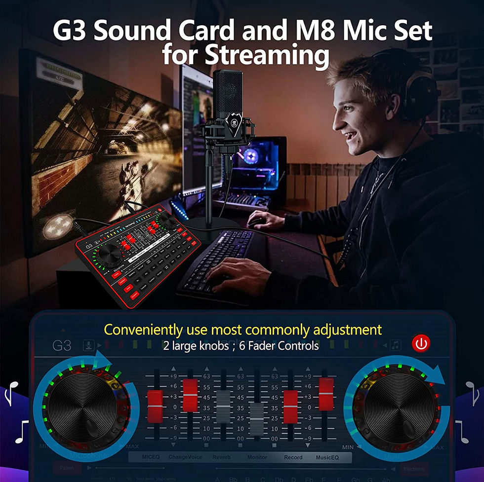 Miniatura: tenlamp Kit mezclador de audio, tarjeta de sonido en vivo G3 y micrófono de grab