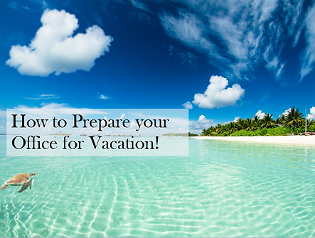 How to Prepare your Office for Vacation training manual cover.