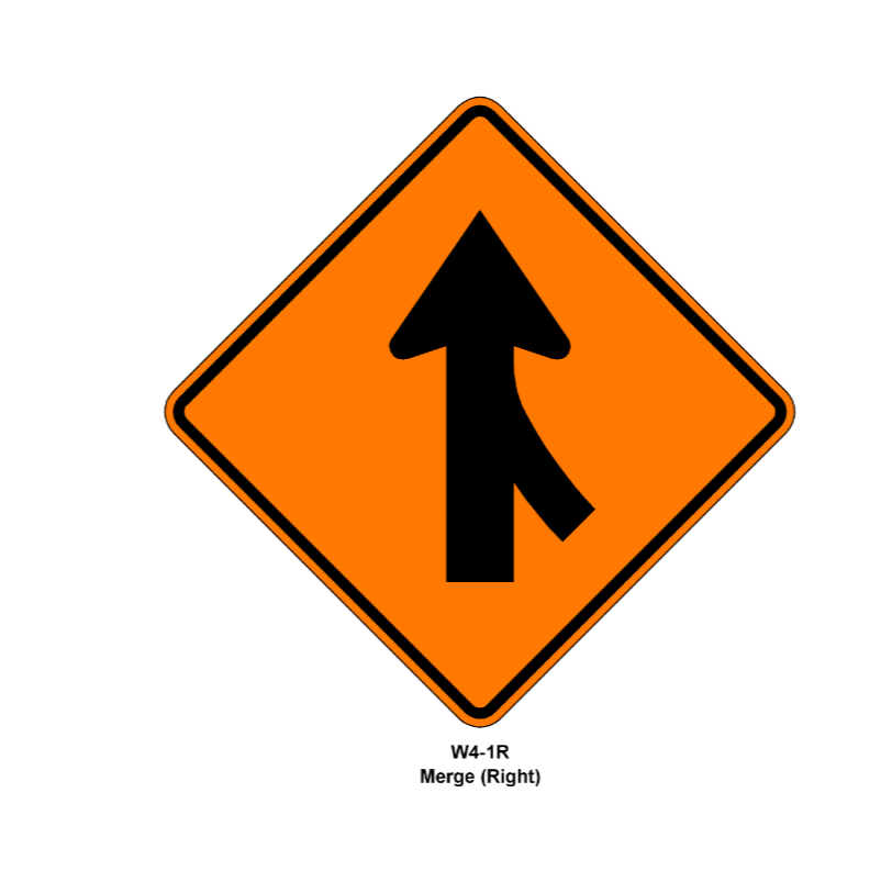 Miniatura: W4-1 (Merging Arrow Right/Left Symbol Reflective Roll-Up)