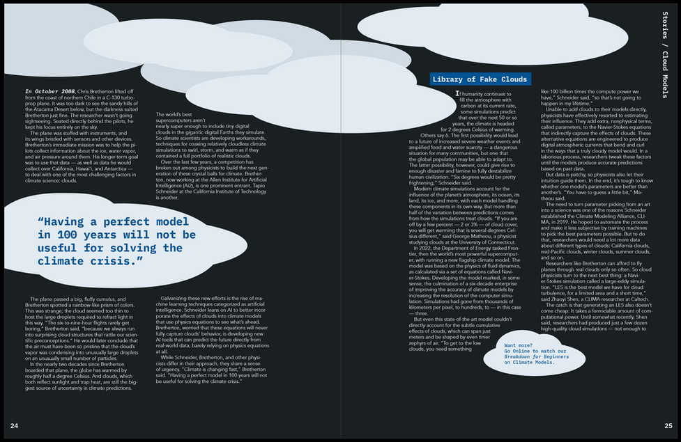 CLIMATE magazine spread