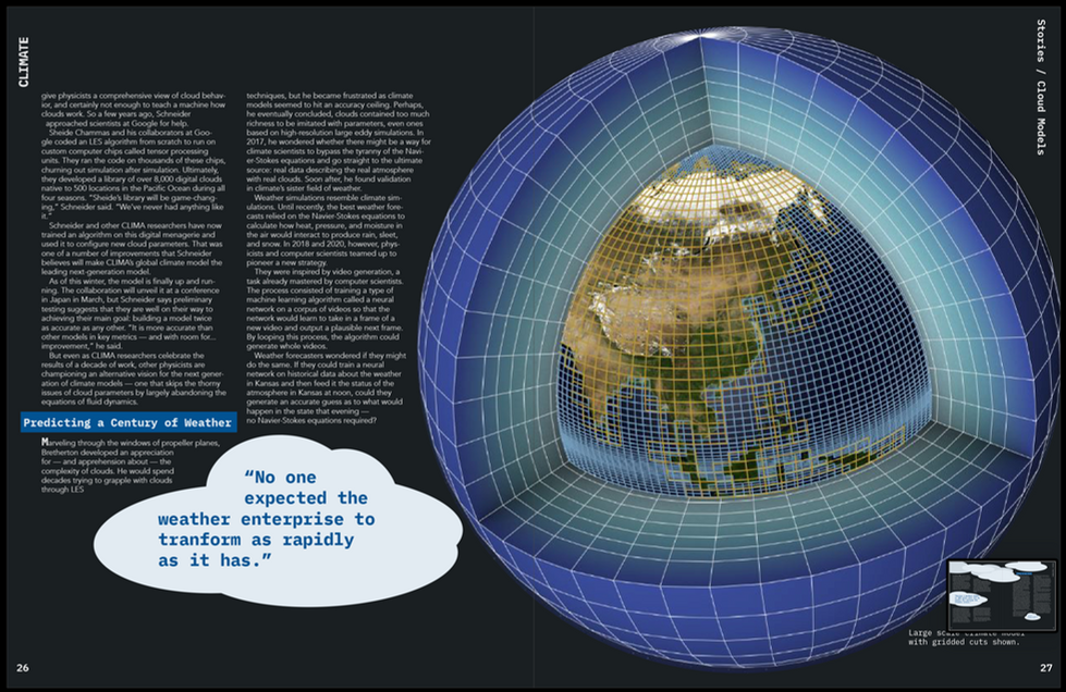 CLIMATE magazine spread
