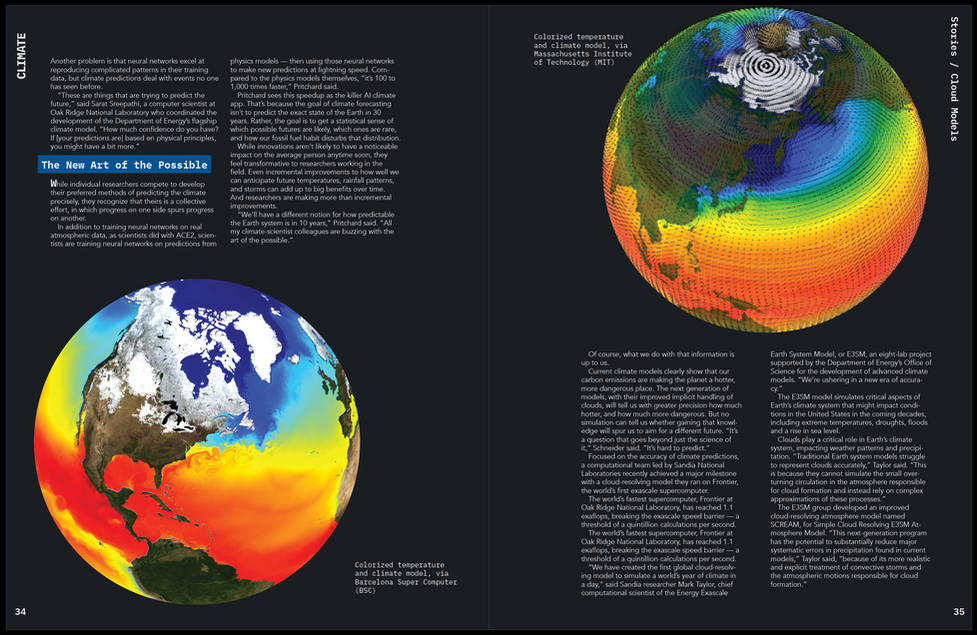 CLIMATE magazine spread