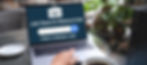 Decorative graphic of text "Job Search Resources- Find a Dream Job on laptop screen, person typing at desk with coffee