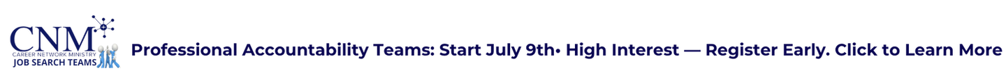 Scrolling banner announcing upcoming Summer Job Search Accountability Teams