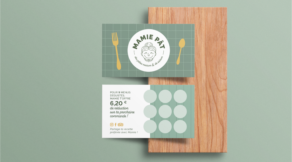 restaurant, Pasta, pates fraiches, mamie pat, logo, identité visuelle, graphiste freelance, nantes, food