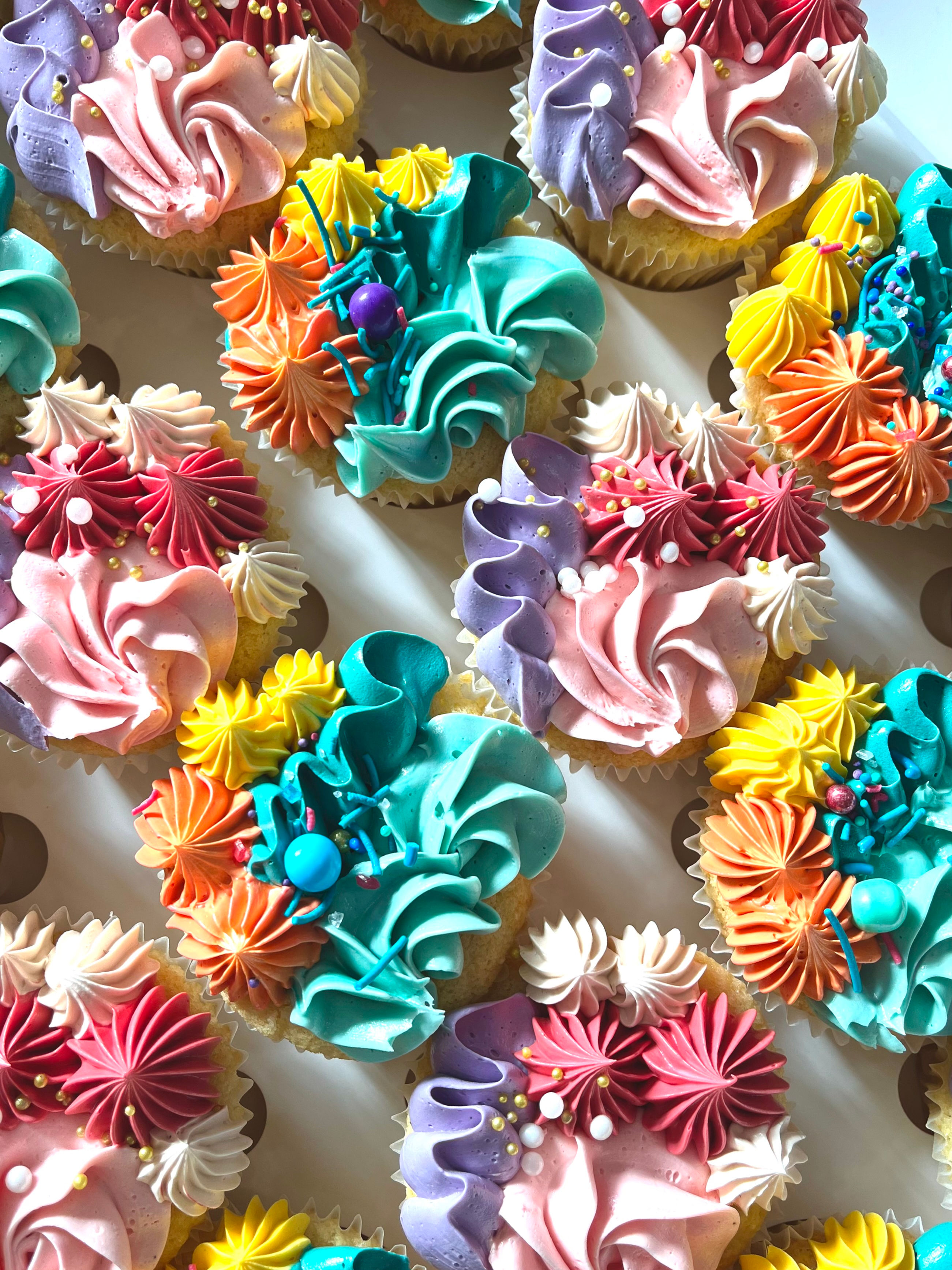 Multi colour cupcakes