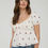 Thumbnail: EMBROIDERED PUFF SLEEVE TOP