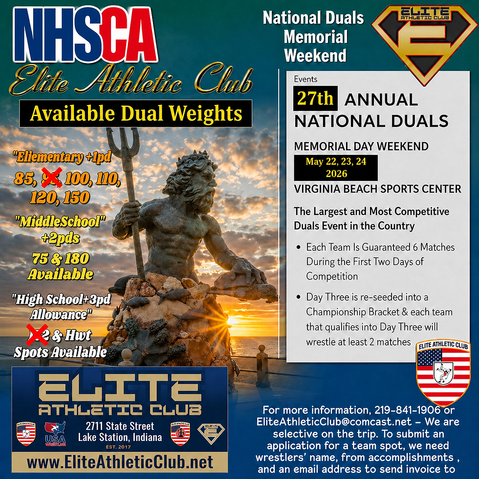 NHSCA Virginia Beach Folkstyle National Duals 2026