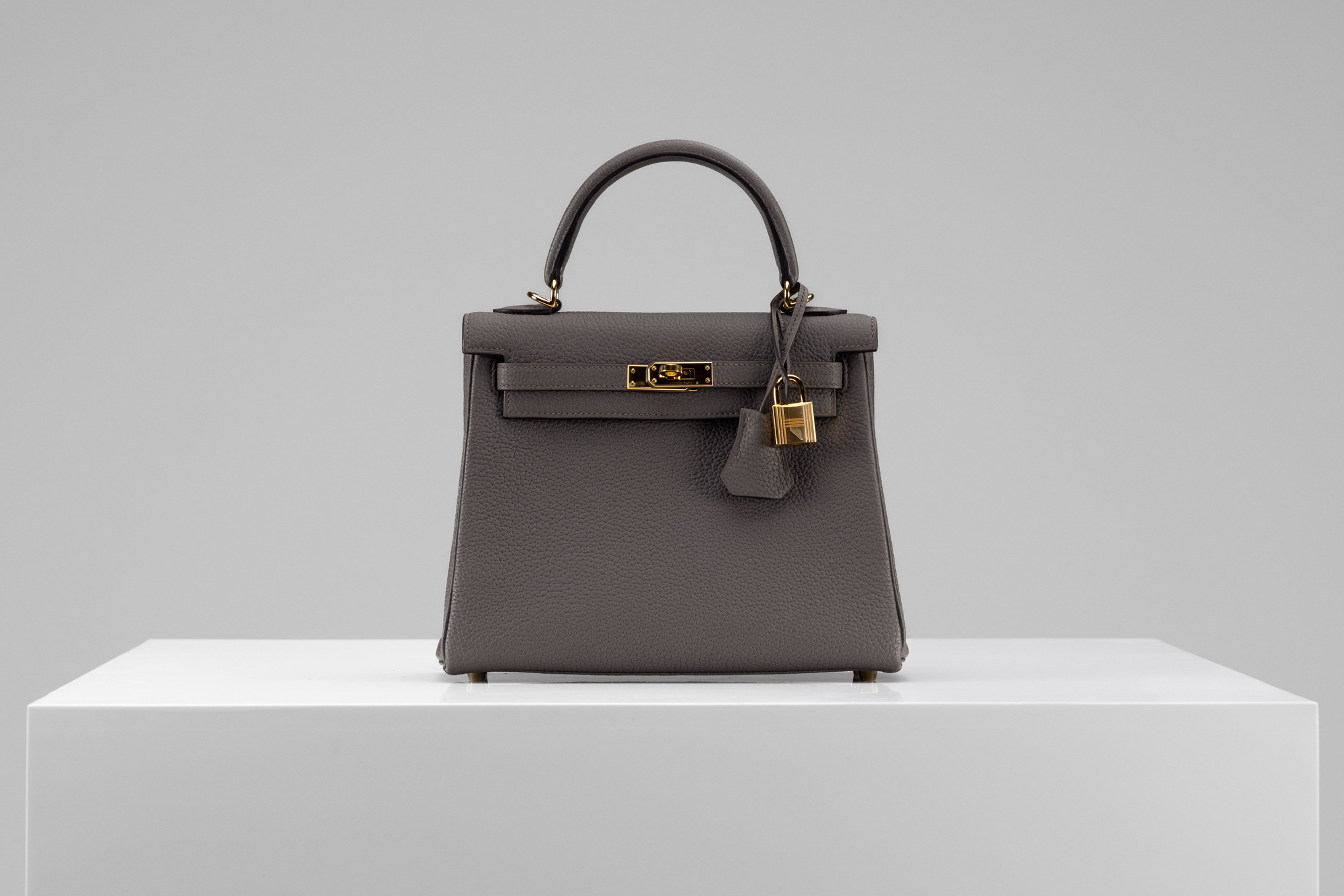 Hermès Kelly 25 Retourne Togo Gris Etain