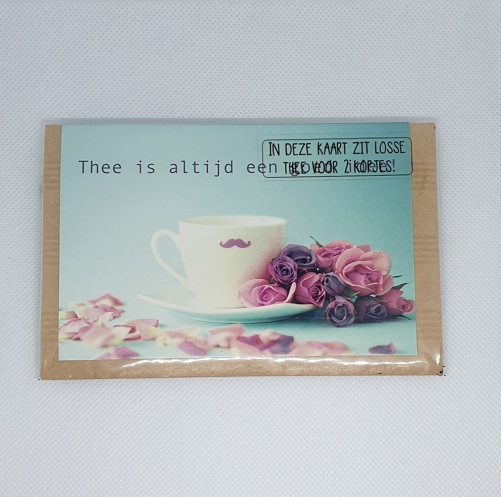 Kaart met thee ( thee is altijd een goed idee)