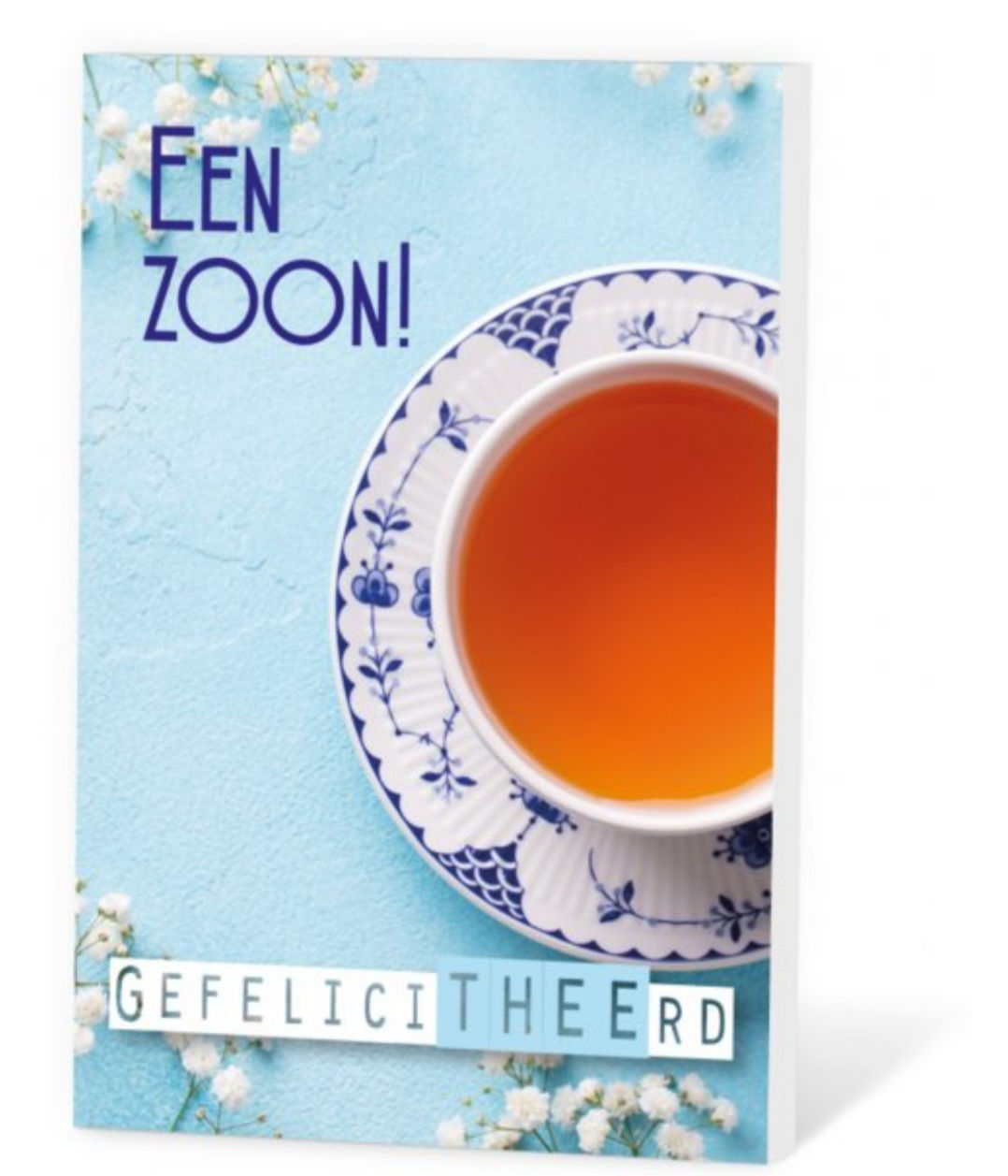 Thee in een kaartje een zoon gefeliciteerd