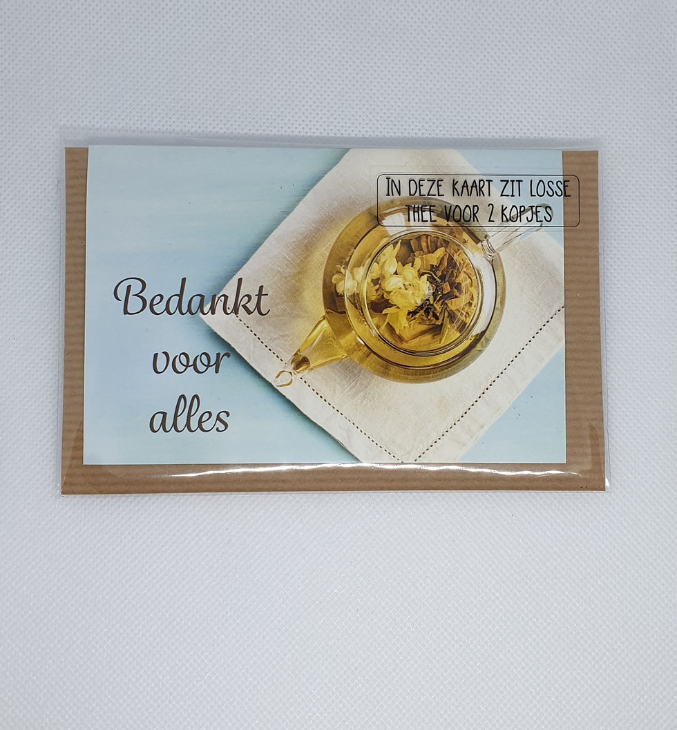 Kaart met thee ( bedankt voor alles)