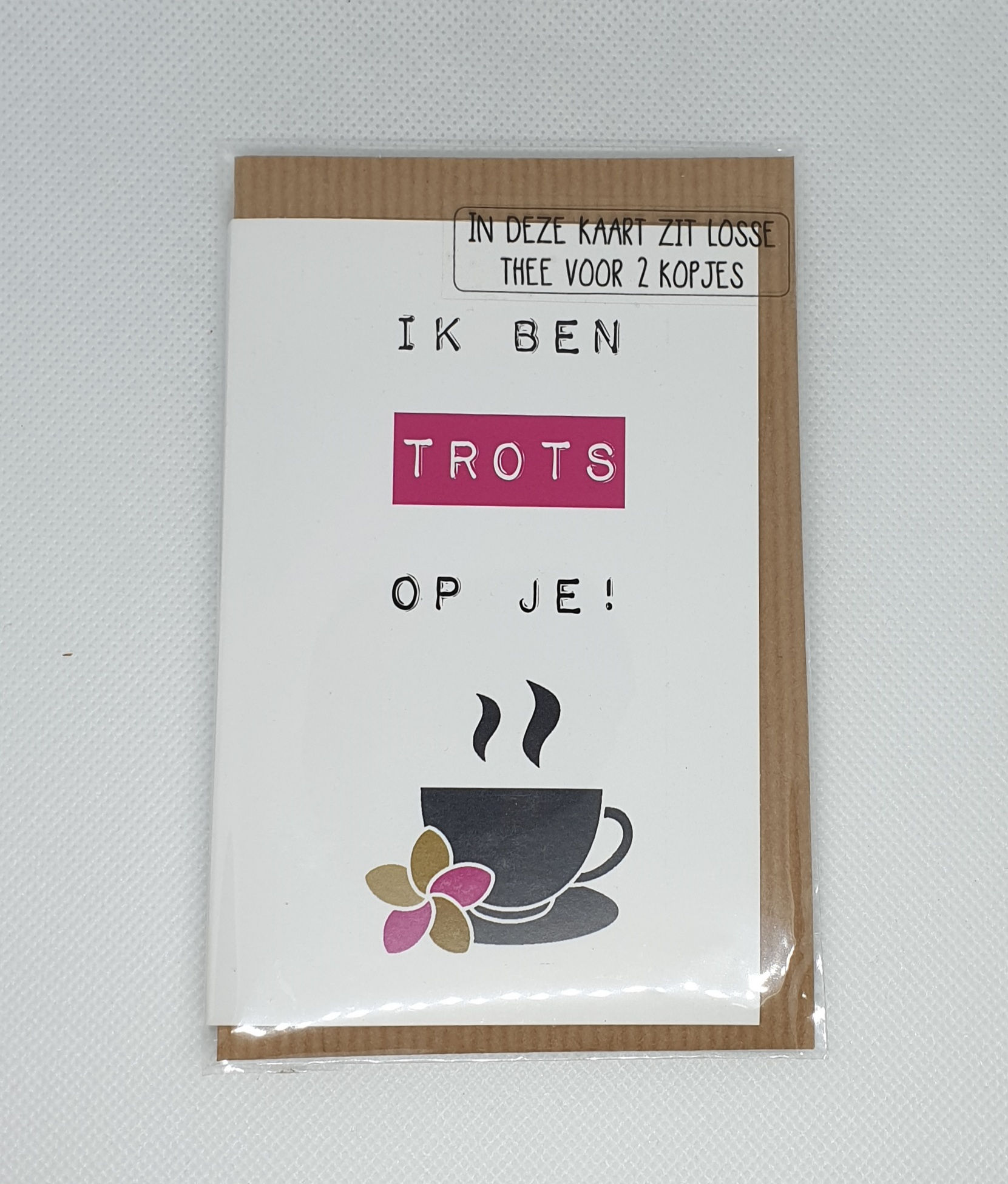 Kaart met thee ( ik ben trots op je)