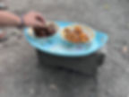 Dates on blue tray