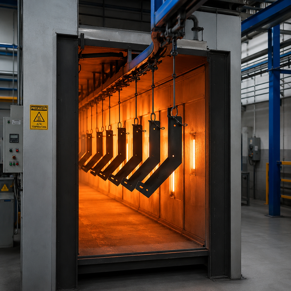 Horno industrial para curado de pintura electrostática en polvo