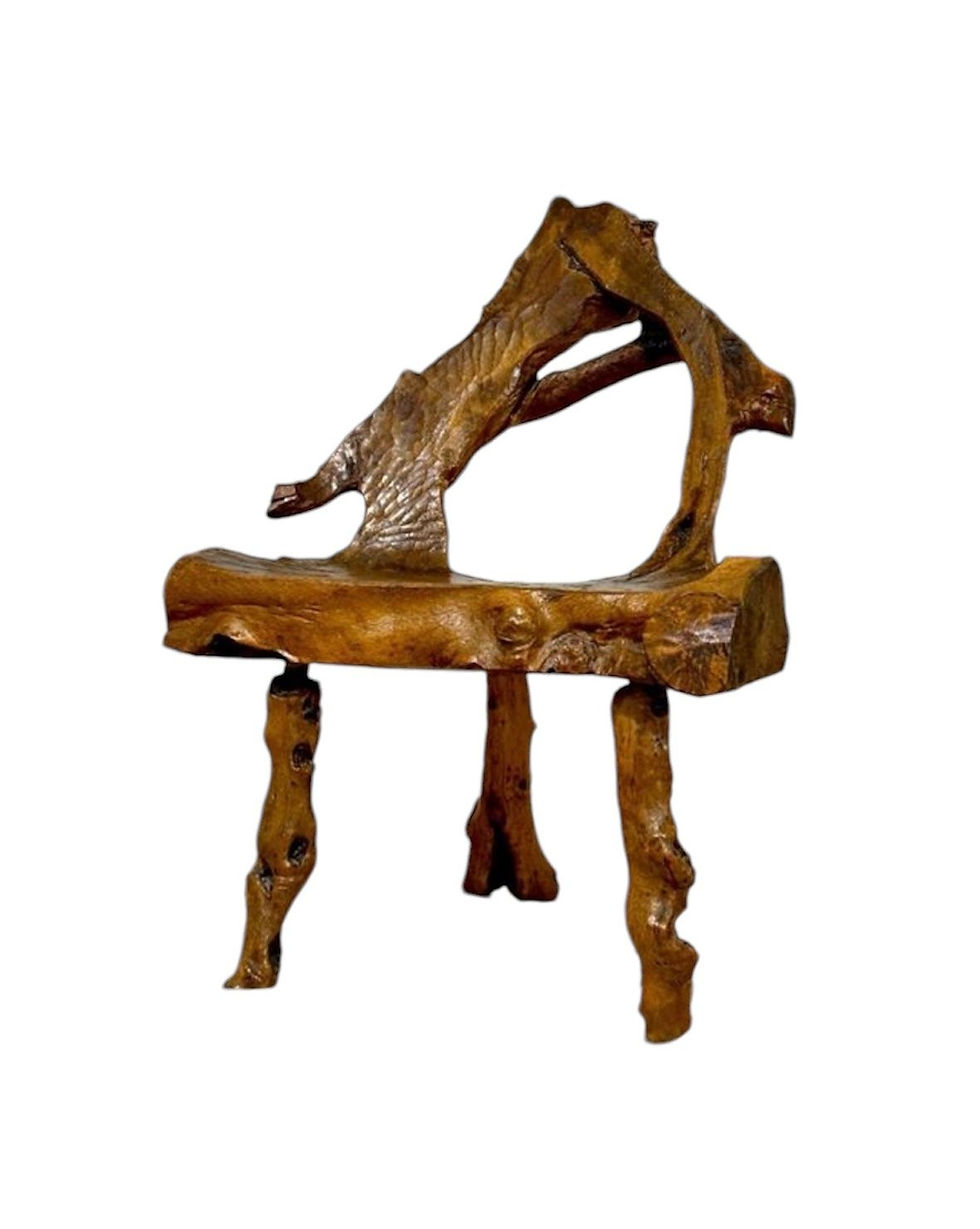 Miniatura: Silla rústica artesanal Circa 1.950.