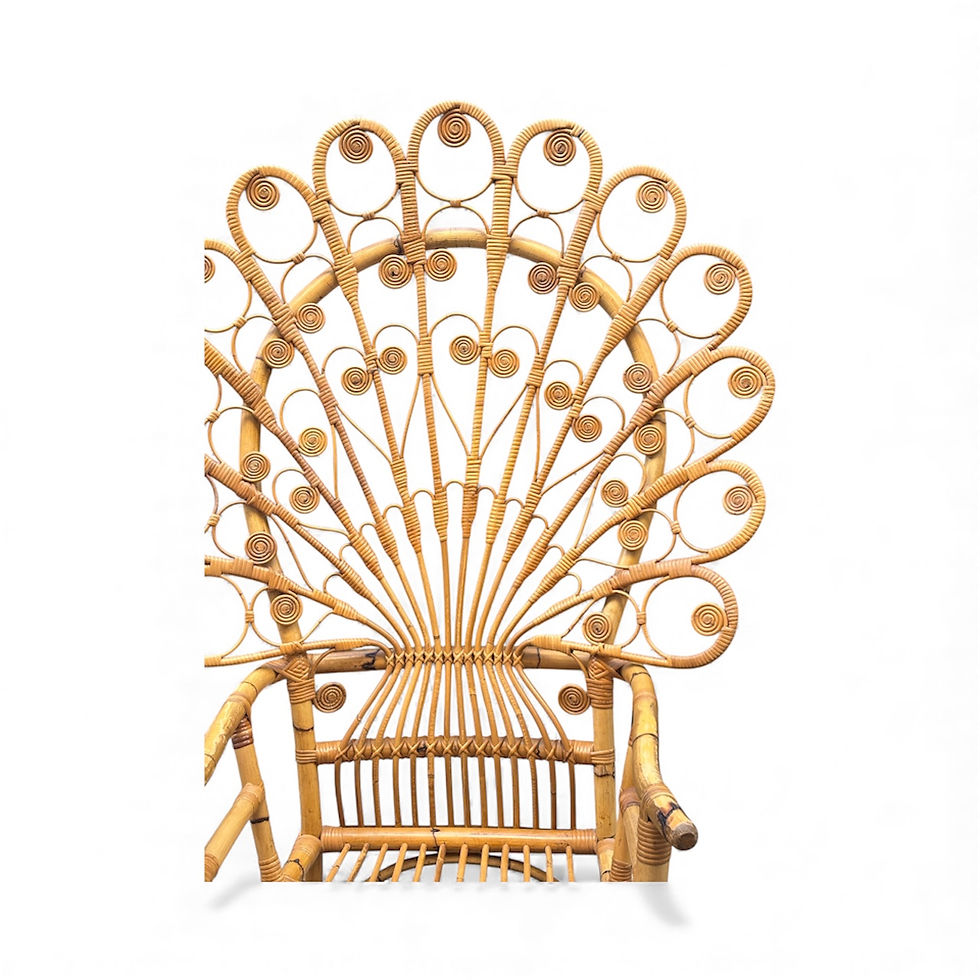 Miniatura: Sillón de caña y bambú Circa 1.960.