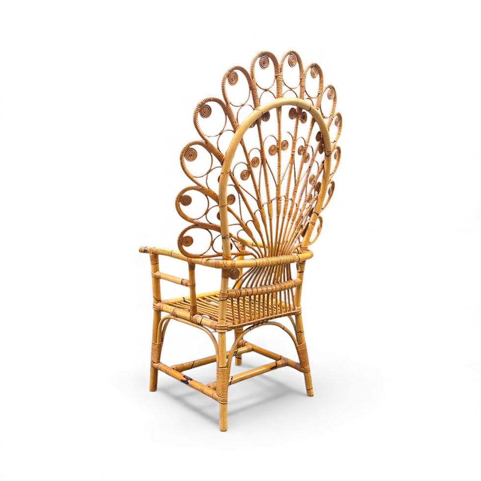 Miniatura: Sillón de caña y bambú Circa 1.960.