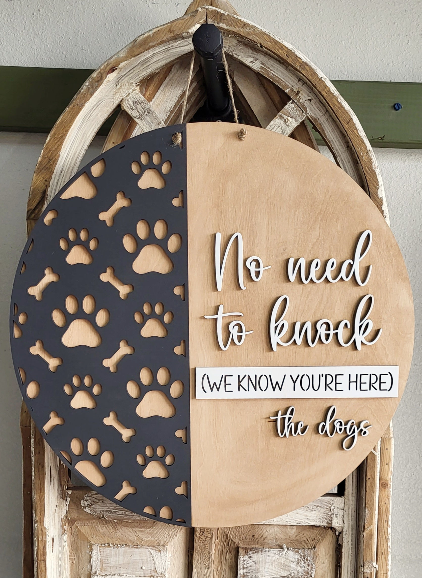 Dog Family Door Hanger - No need to knock