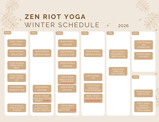 Zen Riot Schedule