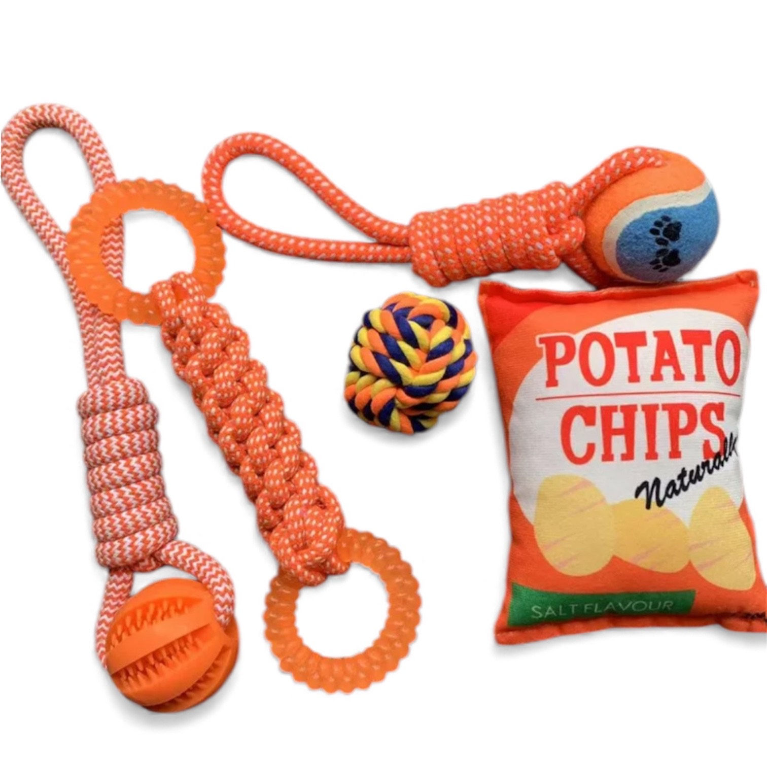 Orange rope and toy set 
