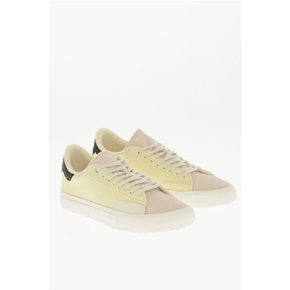 Heron Preston Canvas Low Top Sneakers with Leather Detail