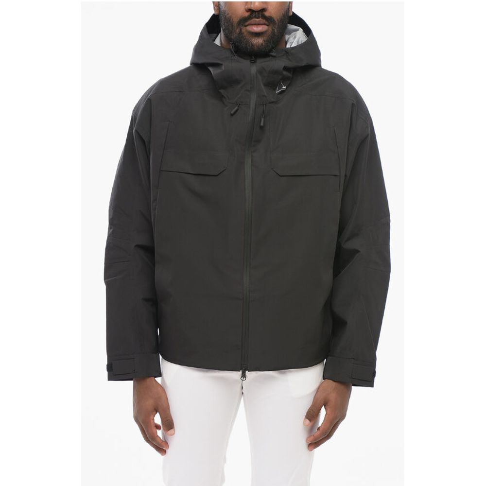 ROA Multi-Pocket Nylon Windbreaker Jacket with Hood