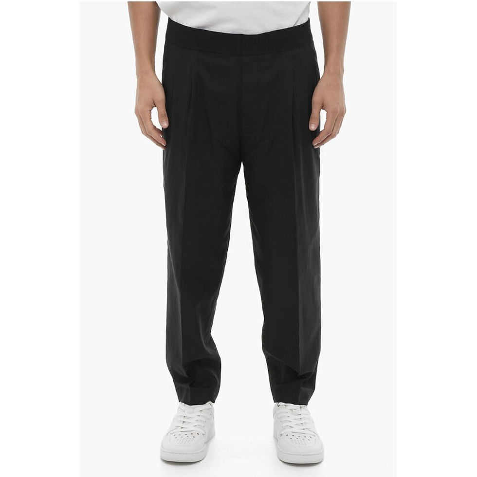 Neil Barrett Double-Pleat Slim Fit Pants with Elastic Waistband