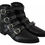 Thumbnail: Dondup Black Fashion Buckled Zipper Ankle Boots Shoes