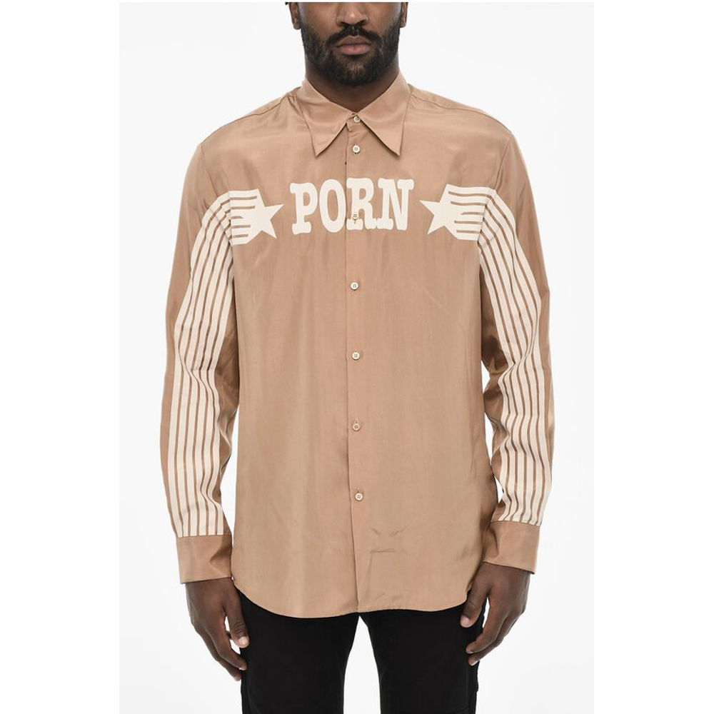 Dsquared² Satin Shirt with Contrast Print