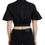 Thumbnail: Dsquared² Black Collared Button Down Short Sleeve Cropped Top