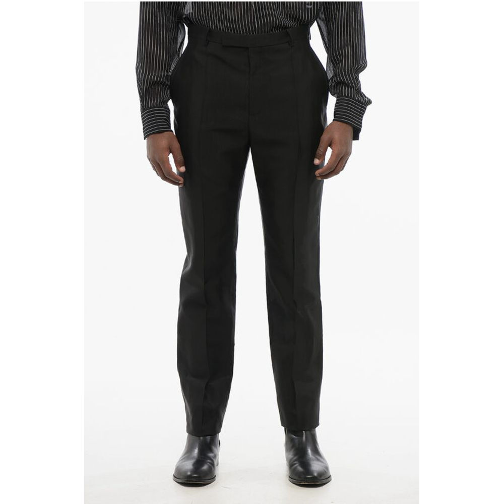 Saint Laurent 4-Pocketed Wool Blend Pants with Hidden Closure