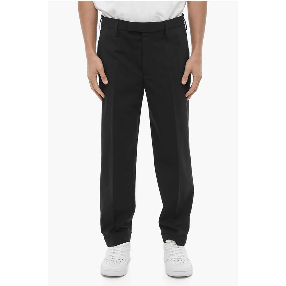 Neil Barrett Solid Color Slim Fit Chino Pants with Adjustable Ankle