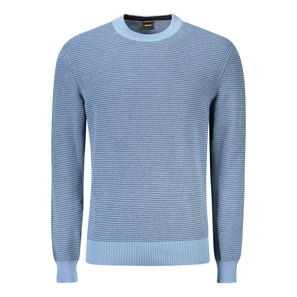 Hugo Boss Blue Cotton Men Sweater