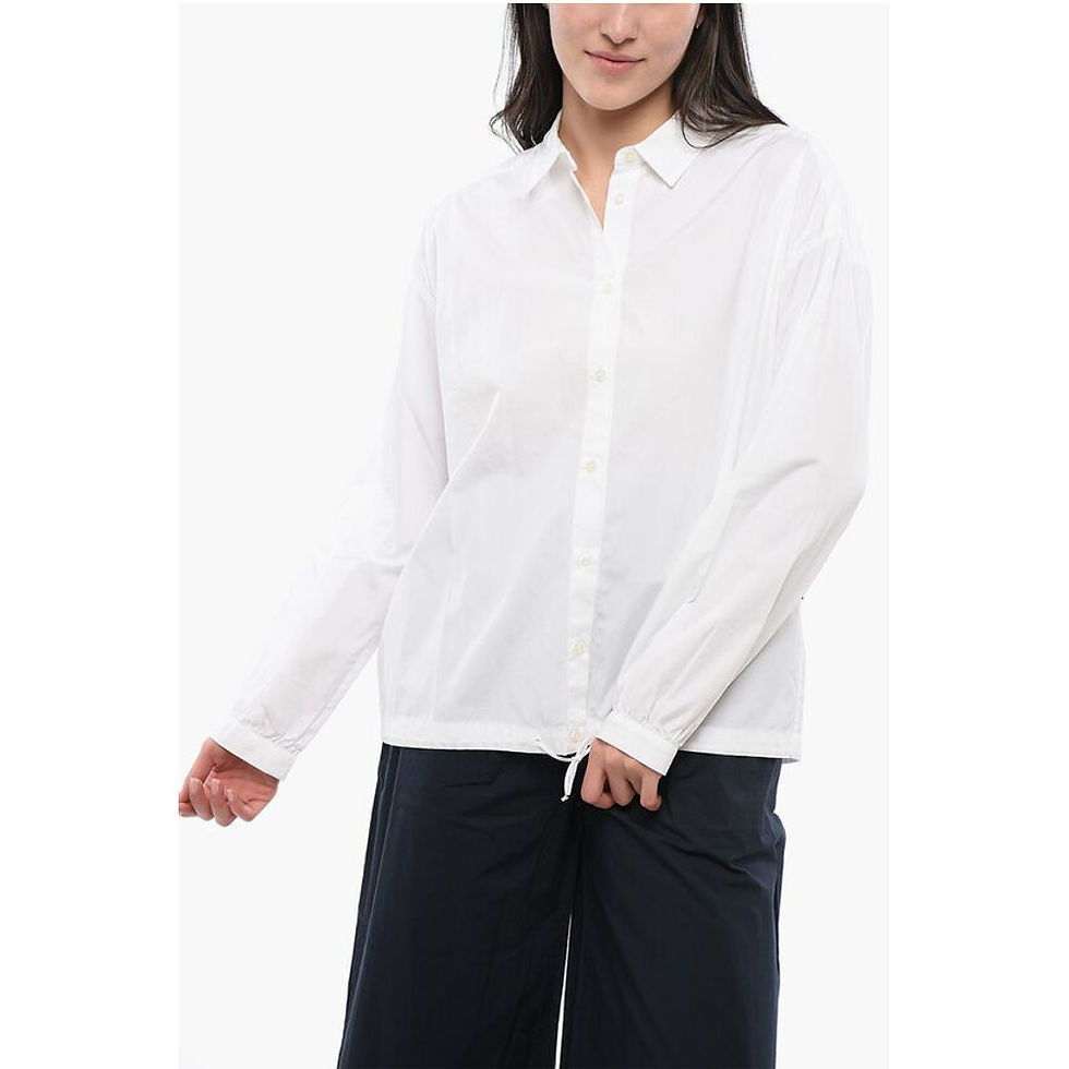 Woolrich Cotton YARN Shirt with Drawstringed Hem