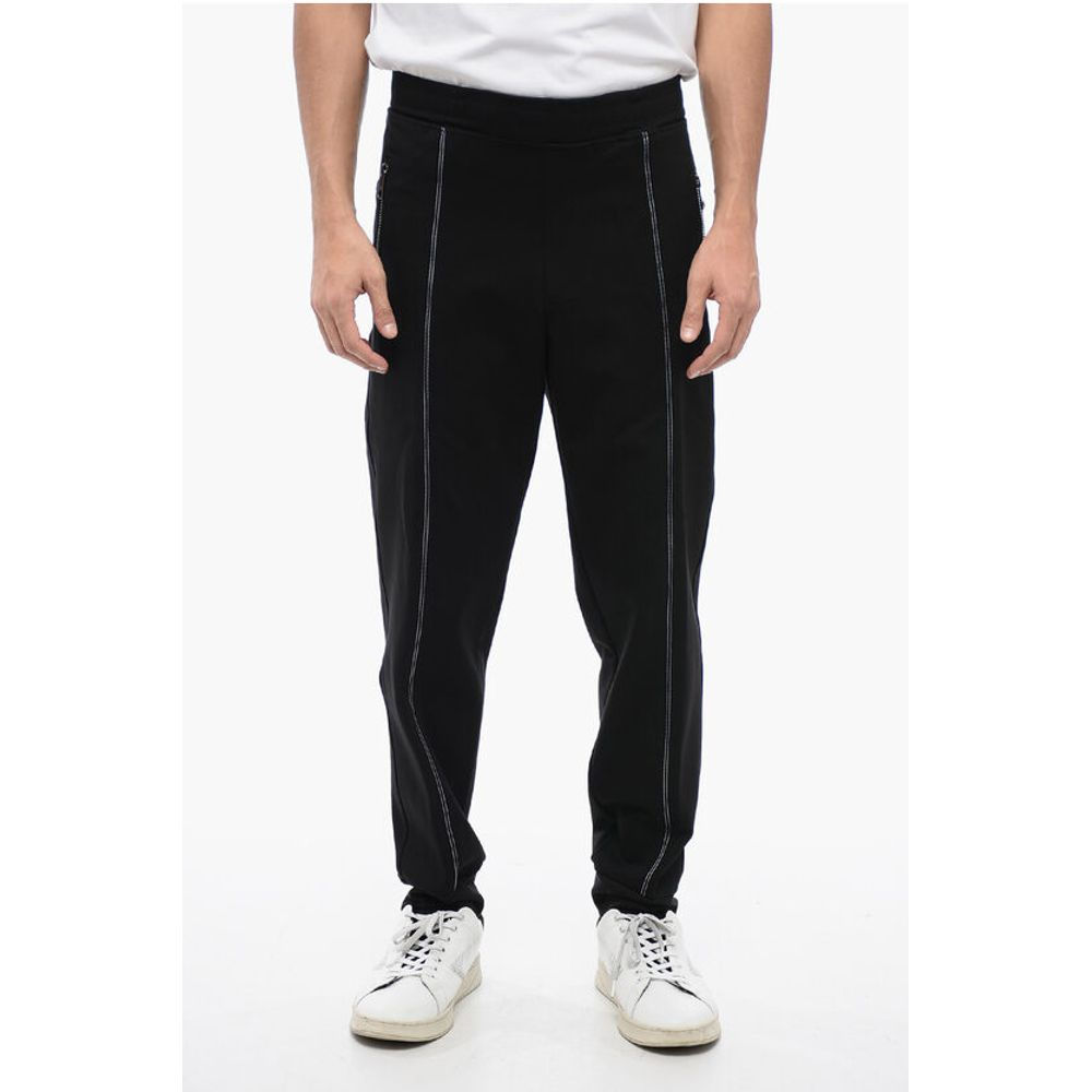Neil Barrett Viscose Blend Tapered Fit Sweatpants with Tape Detail