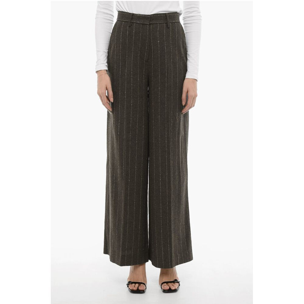 Remain Pinestripe Wool Blend Wide Pants