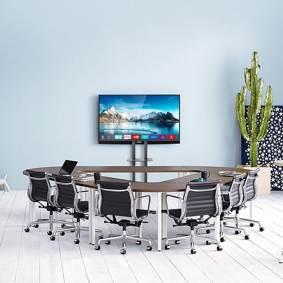 Thumbnail: Mobiele tv-kar met wielen en AV-plank, geschikt voor 32-70 inch, draagvermogen 1