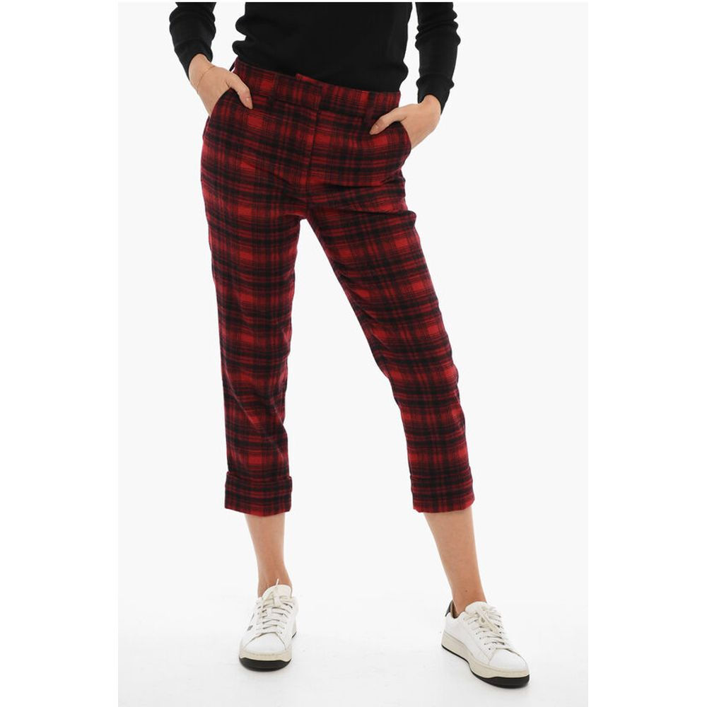 Woolrich Tartan Checked Cuffed Hem Pants