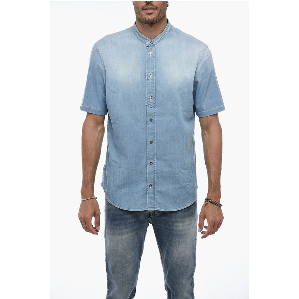 Dondup Denim Shirt with Mandarin Collar
