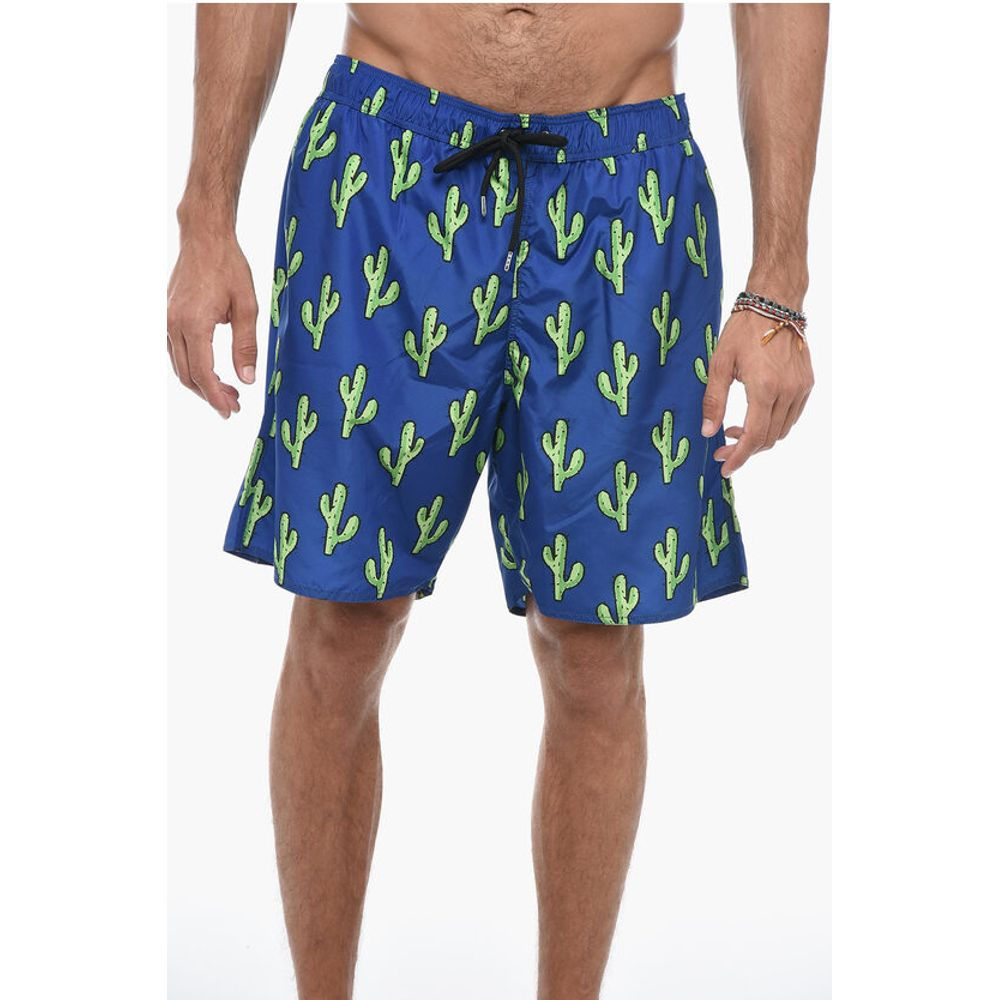 Yes I Am Cactus-Printed Swimshorts