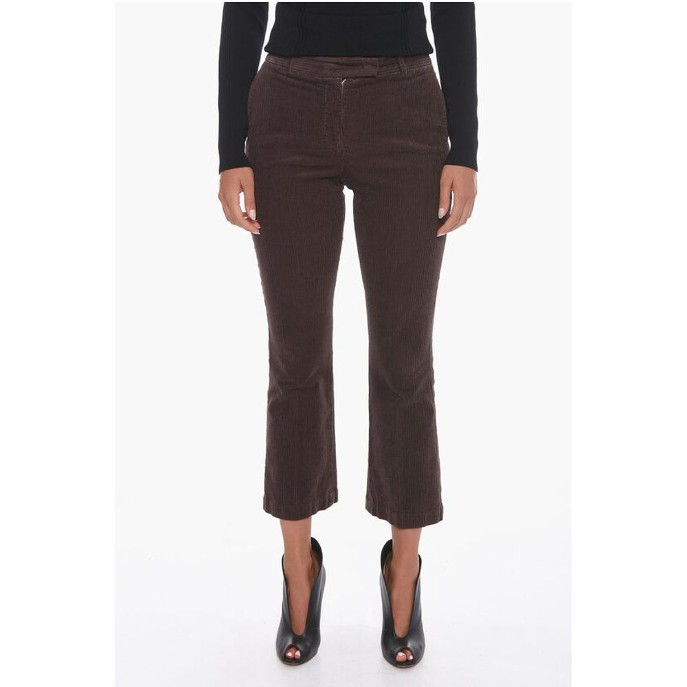 QL2 Corduroy Palazzo Trousers with Cropped Leg