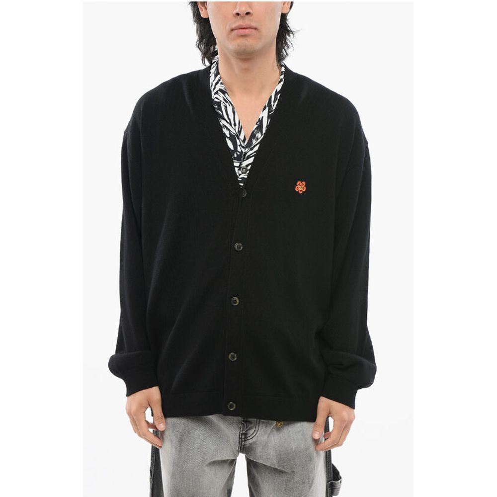 Kenzo V Neck BOKE FLOWER Wool Cardigan