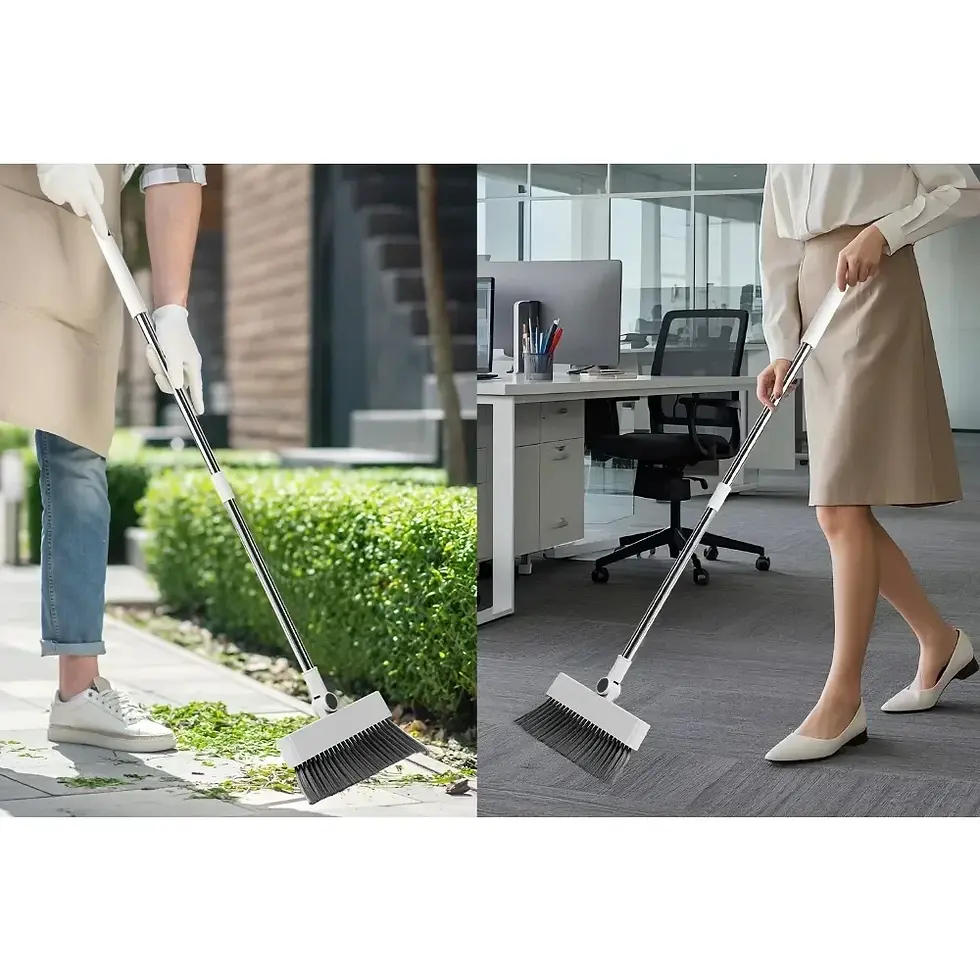 Thumbnail: 2026 Hot 4 in 1 Broom Dustpan Set Long Handle Thick Broom with Stand Up Dustpan 