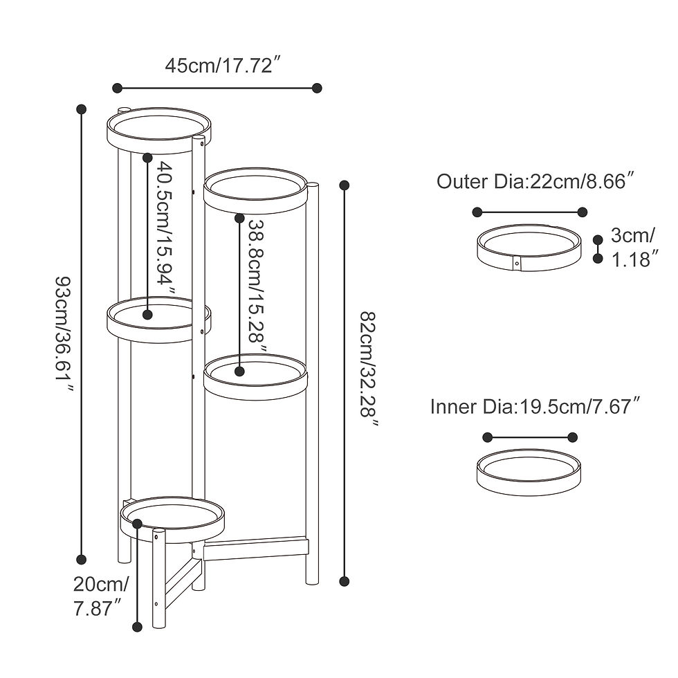 Thumbnail: 5 Tiers Planter Holder Tall Corner Bamboo Flower Pot Stand for Garden Patio